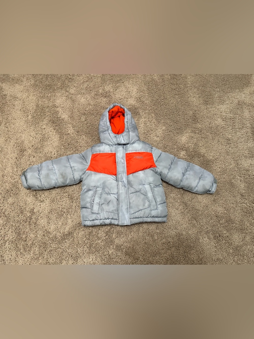 Boys Minus Zero Grey and Orange Fleece Winter Coat Size 4T